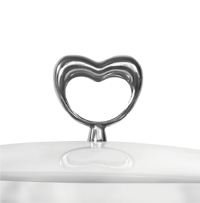 16 CM Heart Multilayer Composite Steel Aluminum Steel Single Handle Cooker with Lid (2L)