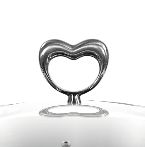 16 CM Heart Multilayer Composite Steel Aluminum Steel Single Handle Cooker with Lid (2L)