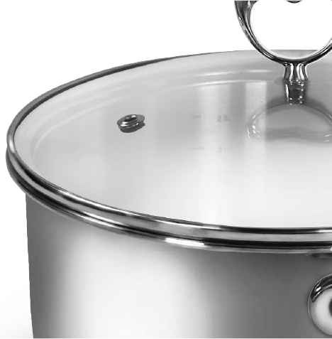 16 CM Heart Multilayer Composite Steel Aluminum Steel Single Handle Cooker with Lid (2L)