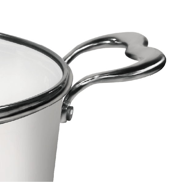 16 CM Heart Multilayer Composite Steel Aluminum Steel Single Handle Cooker with Lid (2L)