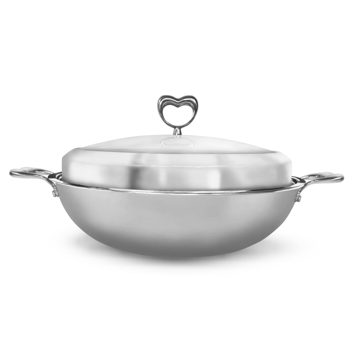 뚜껑이 있는 16 CM 하트 다층 복합 강철 알루미늄 강철 싱글 핸들 쿠커(2L)