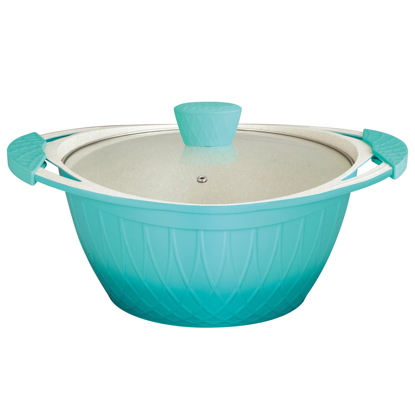 28CM Flora casserole with glass lid and a pair of ear cover - PINK