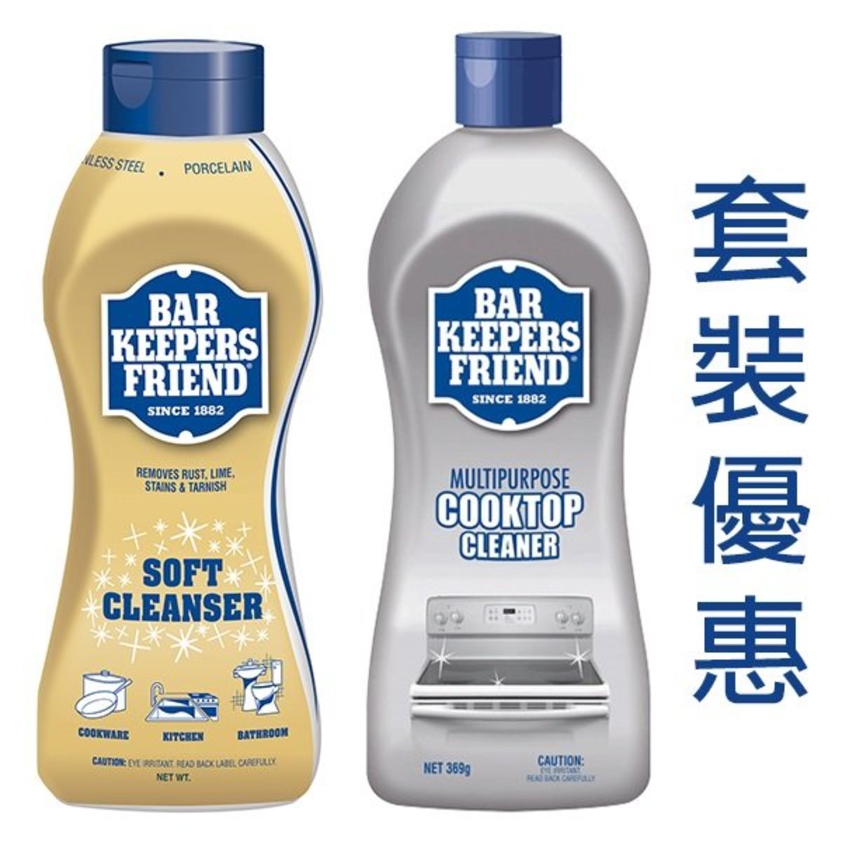 Soft Cleanser 13oz (369g) and Multipurpose Cooktop cleaner 13oz (369g)