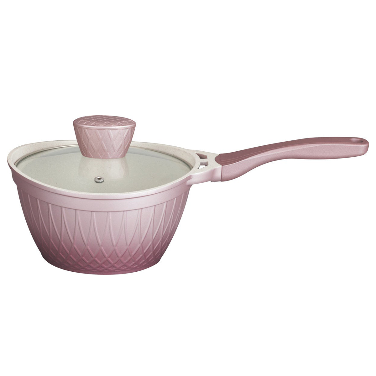 18CM Flora saucepan with glass lid - PINK
