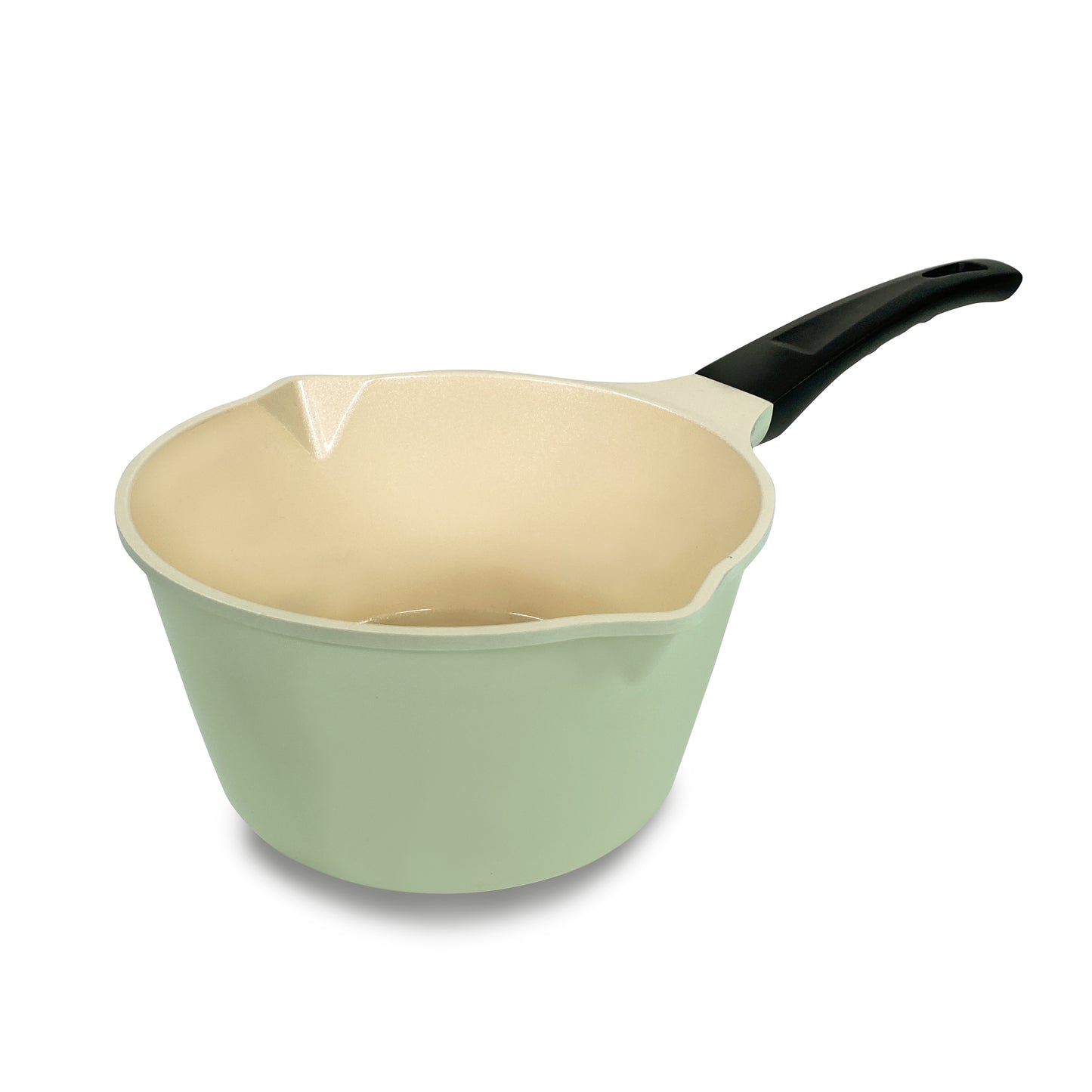 20 CM Tempered Ceramic Single Handle Milk Pot with Lid (Made in Korea)(Green)