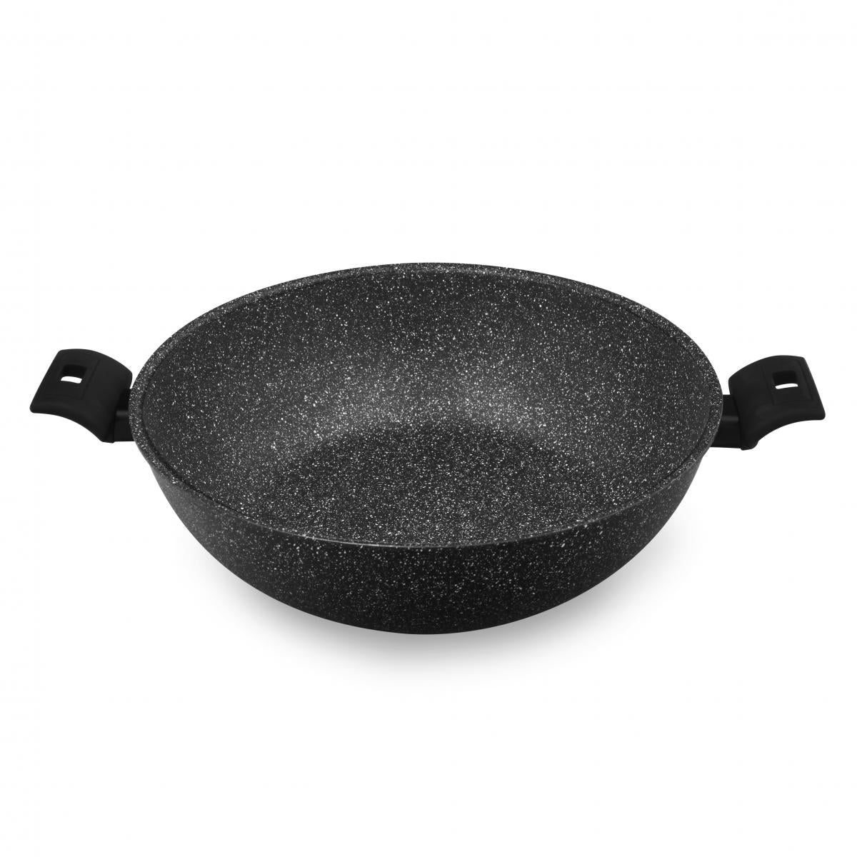 32CM Hard Stone Natural Ore Non-stick Deep Fry Double Ear Wok (IH)