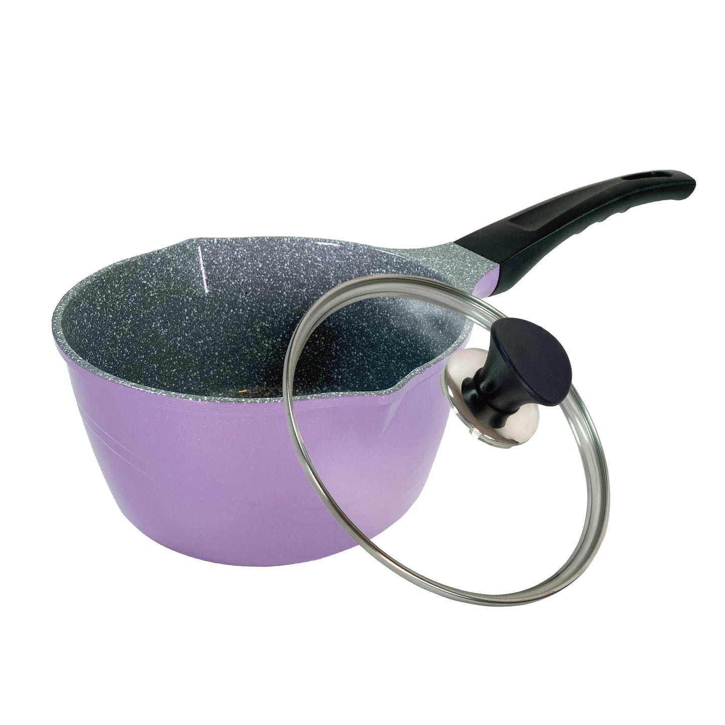 18 CM Palermo Double Spout Non-Stick Cast Aluminum Ceramic Pot with Lid
