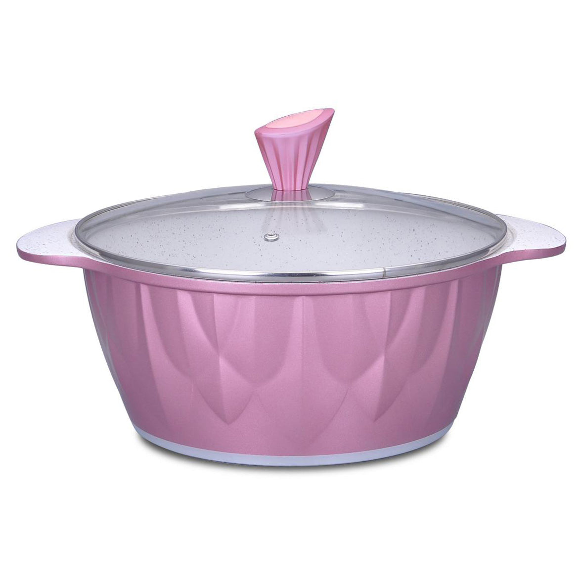 Imagination 28CM Cast Aluminum Ceramic Stew with Glass Lid (Blue)