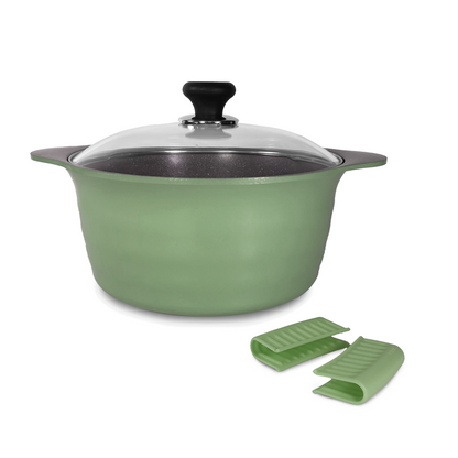 24CM Dura Saucepot with lid (IH) - Avacado(Free Silicone Handle - Colour by random )