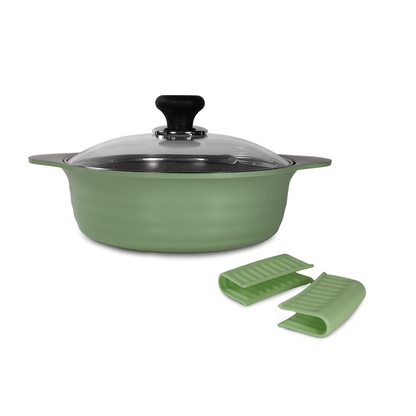 24CM Dura Saucepot with lid (IH) - Avacado(Free Silicone Handle - Colour by random )