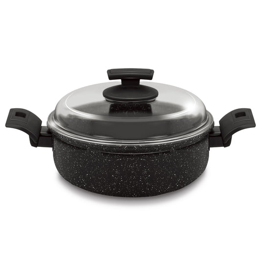 26CM 하드 스톤 천연 광석 붙지 않는 이중 귀 Claypot 4.5QT