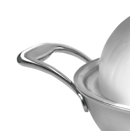 30 cm stainless steel wok with lid