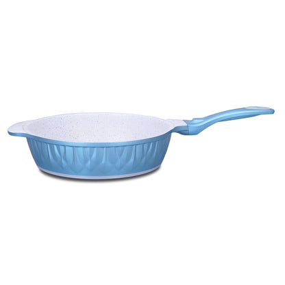 Imagination Blue 28CM Cast Aluminum Ceramic Open Side Deep Frying Pan