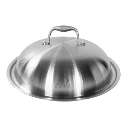 30 cm stainless steel wok with lid