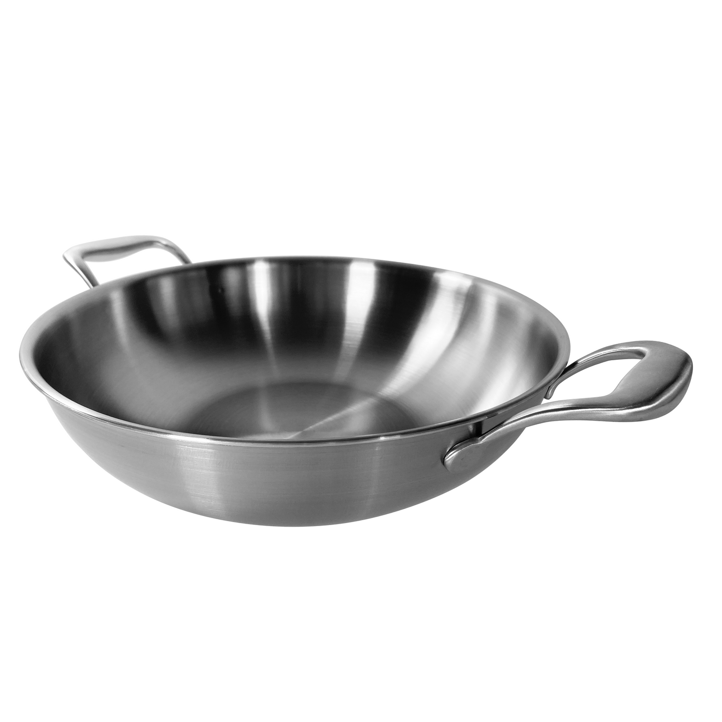 30 cm stainless steel wok with lid