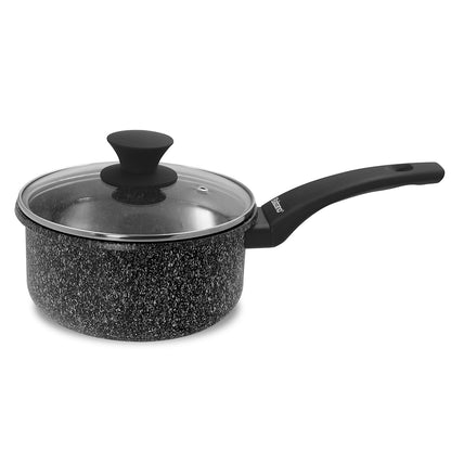 18 CM Monza Non-stick Saucepan with glass lid (IH) Made in Italy